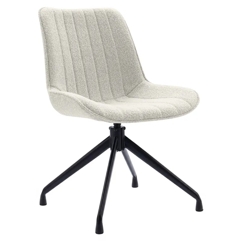 EMILY | Hotel Stuhl | Teddystoff | Creme | Drehfuß Sale