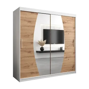 Kostenloser Rückversand Schwebetürenschrank Elypse 200/200/62 2-Türig (Weiß/Artisan)