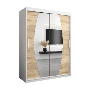 Schwebetürenschrank Elypse 200/150/62 2-Türig (Weiß/Sonoma) Kostenfreie Lieferung