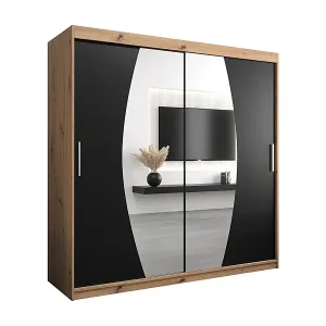 Preis Gesenkt Schwebetürenschrank Elypse 200/200/62 2-Türig (Artisan/Schwarz)