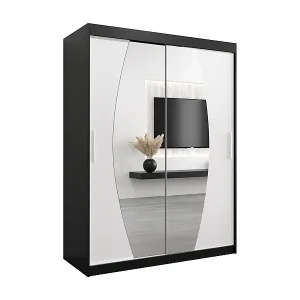 Saisonangebot Schwebetürenschrank Elypse 200/150/62 2-Türig (Schwarz/Weiß)