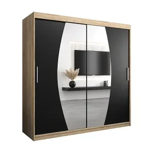 Sofort Bestellen Schwebetürenschrank Elypse 200/200/62 2-Türig (Sonoma/Schwarz)