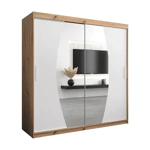 Schwebetürenschrank Elypse 200/200/62 2-Türig (Artisan/Weiß) Sale