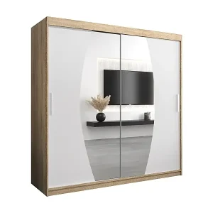 Schwebetürenschrank Elypse 200/200/62 2-Türig (Sonoma/Weiß) Abverkauf