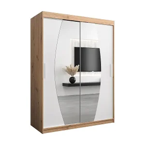 Schwebetürenschrank Elypse 200/150/62 2-Türig (Artisan/Weiß) Versand Am Gleichen Tag