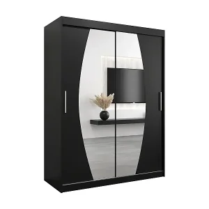 Schwebetürenschrank Elypse 200/150/62 2-Türig (Schwarz) Gratis Versand