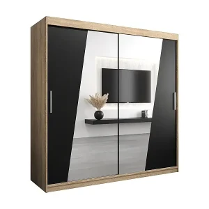 Sofort Bestellen Schwebetürenschrank Wave 200/200/62 2-Türig (Sonoma/Schwarz)