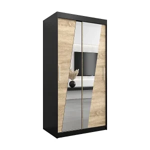 Schwebetürenschrank Wave 200/100/62 2-Türig (Schwarz/Sonoma) Meistverkauft