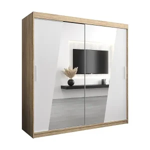 Preiswert Schwebetürenschrank Wave 200/200/62 2-Türig (Sonoma/Weiß)