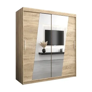 Schwebetürenschrank Wave 200/180/62 2-Türig (Sonoma) Preis Gesenkt