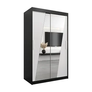 Schwebetürenschrank Wave 200/120/62 2-Türig (Schwarz/Weiß) Must-Have