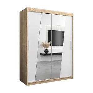 Bestseller Schwebetürenschrank Wave 200/150/62 2-Türig (Sonoma/Weiß)