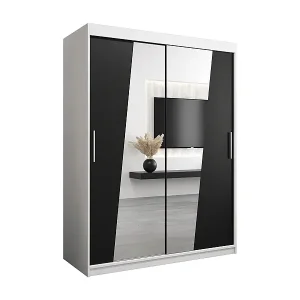 Aktuell Schwebetürenschrank Wave 200/150/62 2-Türig (Weiß/Schwarz)