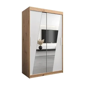 Schwebetürenschrank Wave 200/120/62 2-Türig (Artisan/Weiß) Schnäppchen