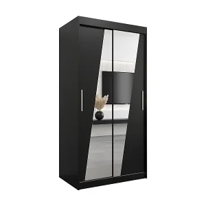 Schwebetürenschrank Wave 200/100/62 2-Türig (Schwarz) Neu Im Sortiment