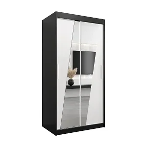 Schwebetürenschrank Wave 200/100/62 2-Türig (Schwarz/Weiß) Top-Seller