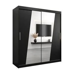Schwebetürenschrank Wave 200/180/62 2-Türig (Schwarz) Top-Preis
