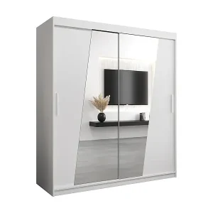 Kostenloser Versand Schwebetürenschrank Wave 200/180/62 2-Türig (Weiß)