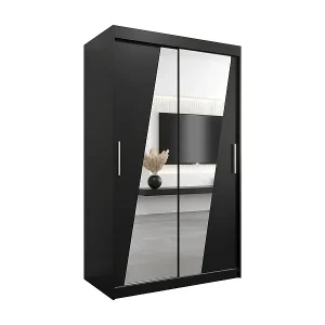 Geprüft Schwebetürenschrank Wave 200/120/62 2-Türig (Schwarz)