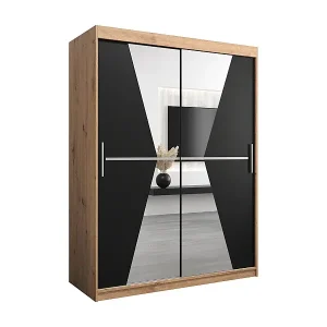 Top-Seller Schwebetürenschrank Maroko 200/150/62 2-Türig (Artisan/Schwarz)
