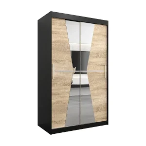 Schwebetürenschrank Maroko 200/120/62 2-Türig (Schwarz/Sonoma) Markenprodukt