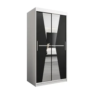 Bestseller Schwebetürenschrank Maroko 200/100/62 2-Türig (Weiß/Schwarz)