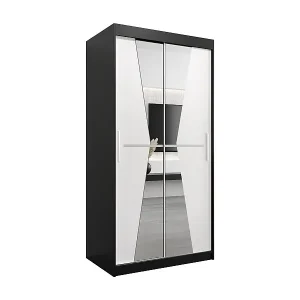 Neuheit Schwebetürenschrank Maroko 200/100/62 2-Türig (Schwarz/Weiß)