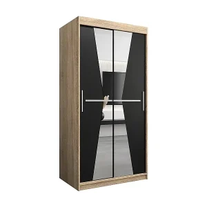 Bestpreis Schwebetürenschrank Maroko 200/100/62 2-Türig (Sonoma/Schwarz)