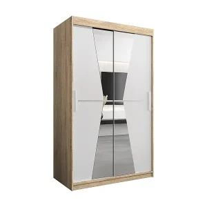 Schwebetürenschrank Maroko 200/120/62 2-Türig (Sonoma/Weiß) Kracherpreis