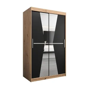 Versand Am Gleichen Tag Schwebetürenschrank Maroko 200/120/62 2-Türig (Artisan/Schwarz)