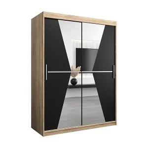 Geprüft Schwebetürenschrank Maroko 200/150/62 2-Türig (Sonoma/Schwarz)