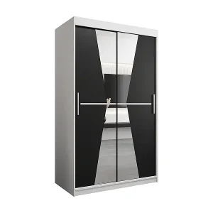 Beliebt Schwebetürenschrank Maroko 200/120/62 2-Türig (Weiß/Schwarz)
