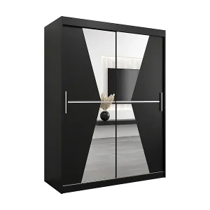 Expressversand Schwebetürenschrank Maroko 200/150/62 2-Türig (Schwarz)