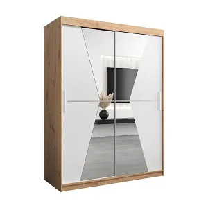 Neue Kollektion Schwebetürenschrank Maroko 200/150/62 2-Türig (Artisan/Weiß)