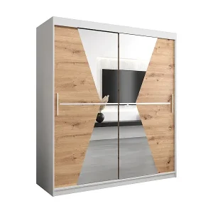 Kostenloser Versand Schwebetürenschrank Maroko 200/180/62 2-Türig (Weiß/Artisan)