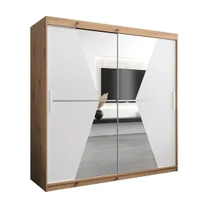 Schwebetürenschrank Maroko 200/200/62 2-Türig (Artisan/Weiß) Sale