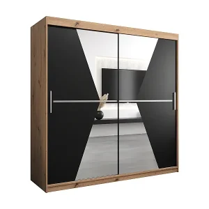 Schwebetürenschrank Maroko 200/200/62 2-Türig (Artisan/Schwarz) Top-Angebot