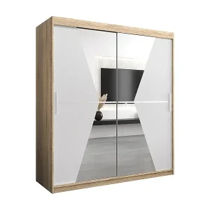 Sichere Zahlung Schwebetürenschrank Maroko 200/180/62 2-Türig (Sonoma/Weiß)