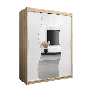 Günstig SCHWEBETÜRENSCHRANK MADRYT 200/150/62 2-türig (Sonoma/Weiß)