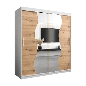 SCHWEBETÜRENSCHRANK MADRYT 200/180/62 2-türig (Weiß/Artisan) Saisonangebot