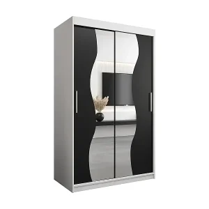 Beliebt SCHWEBETÜRENSCHRANK MADRYT 200/120/62 2-türig (Weiß/Schwarz)