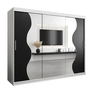 Sale SCHWEBETÜRENSCHRANK MADRYT 200/250/62 3-türig (Weiß/Schwarz)