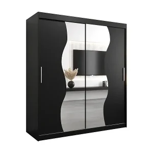 SCHWEBETÜRENSCHRANK MADRYT 200/180/62 2-türig (Schwarz/Schwarz) Markenprodukt