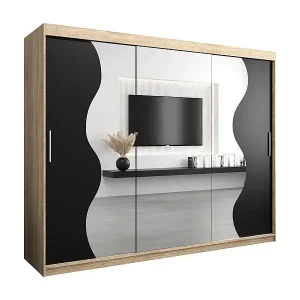 Meistverkauft SCHWEBETÜRENSCHRANK MADRYT 200/250/62 3-türig (Sonoma/Schwarz)