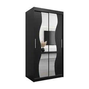 Preiswert SCHWEBETÜRENSCHRANK MADRYT 200/100/62 2-türig (Schwarz/Schwarz)