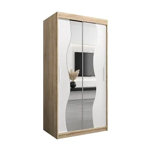 SCHWEBETÜRENSCHRANK MADRYT 200/100/62 2-türig (Sonoma/Weiß) Mega-Angebot