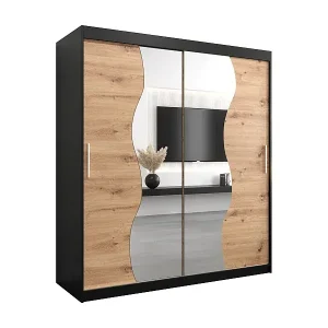 Top-Seller SCHWEBETÜRENSCHRANK MADRYT 200/180/62 2-türig (Schwarz/Artisan)