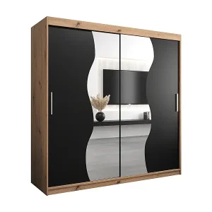 Saisonangebot SCHWEBETÜRENSCHRANK MADRYT 200/200/62 2-türig (Artisan/Schwarz)