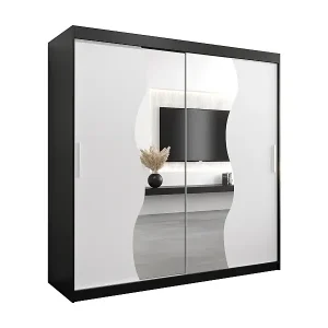 Beliebt SCHWEBETÜRENSCHRANK MADRYT 200/200/62 2-türig (Schwarz/Weiß)