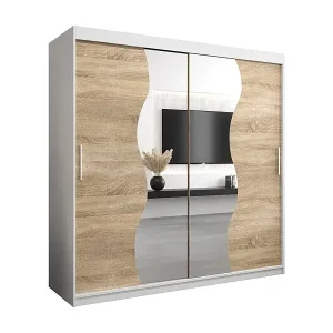 Nur Heute SCHWEBETÜRENSCHRANK MADRYT 200/200/62 2-türig (Weiß/Sonoma)